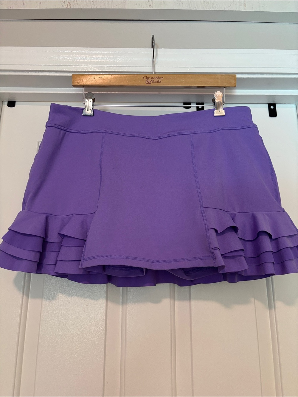 Zella Lavender Ruffle-Hem Athletic Mini Skort